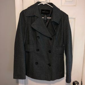 Wool Coat Charcoal Moda International Size Small